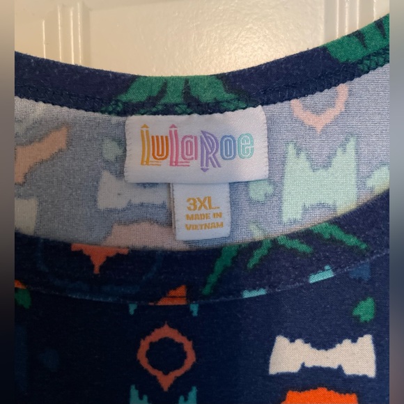 LuLaRoe Plus Size High Low Dress Maternity Blue Orange Green Size: XXXL / 3XL - Picture 4 of 4